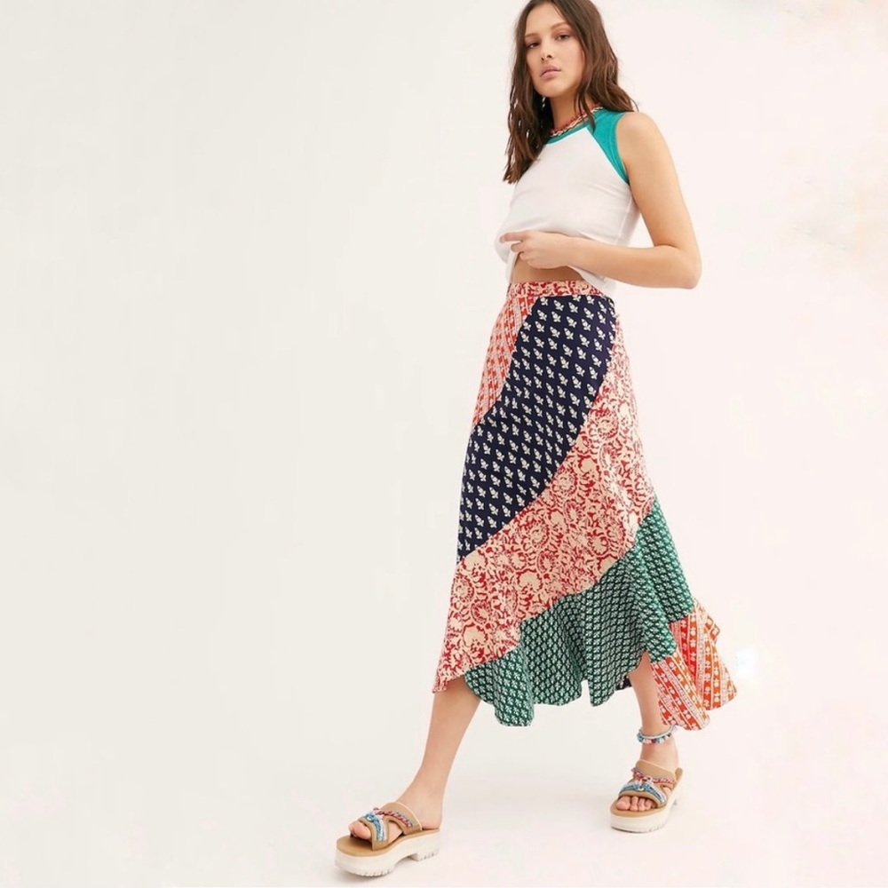 Free People Polska Maxi Skirt sz 6 Hidden Earth NWOT